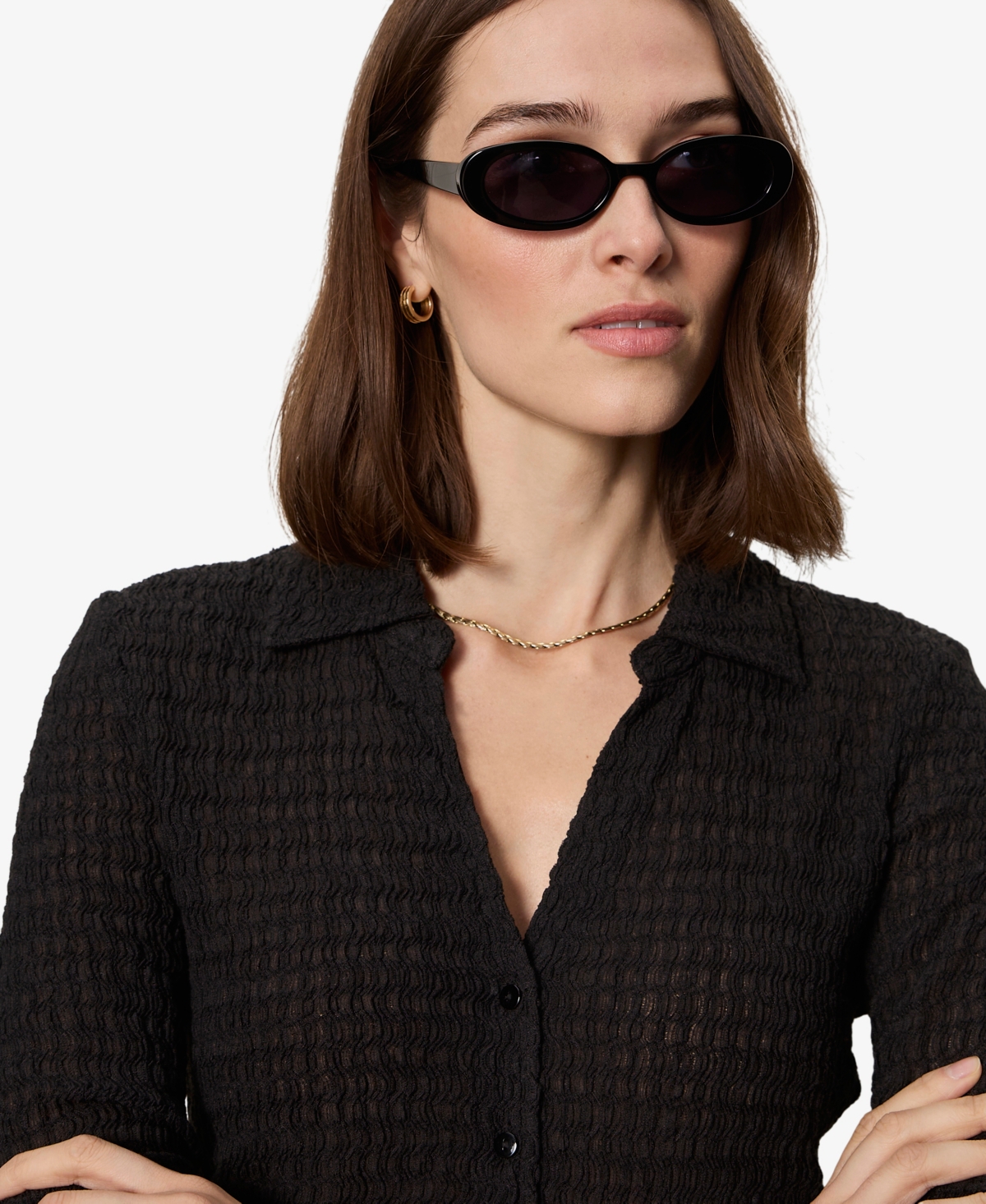 Sanctuary Petite Juno Textured Button-Front Shirt