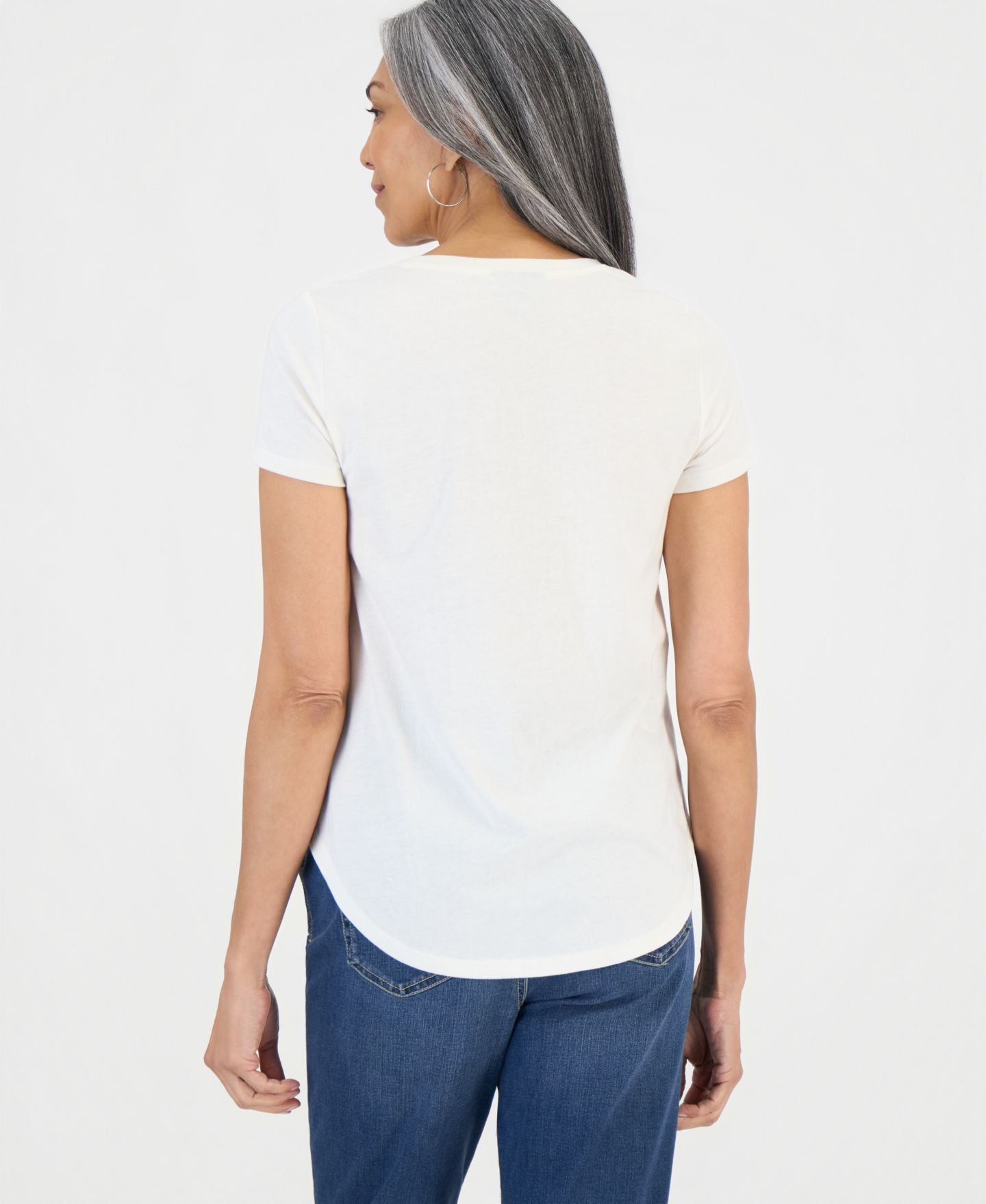 Женская футболка Style & Co Graphic Short-Sleeve Crewneck, цвет: Ванильный — фото 2