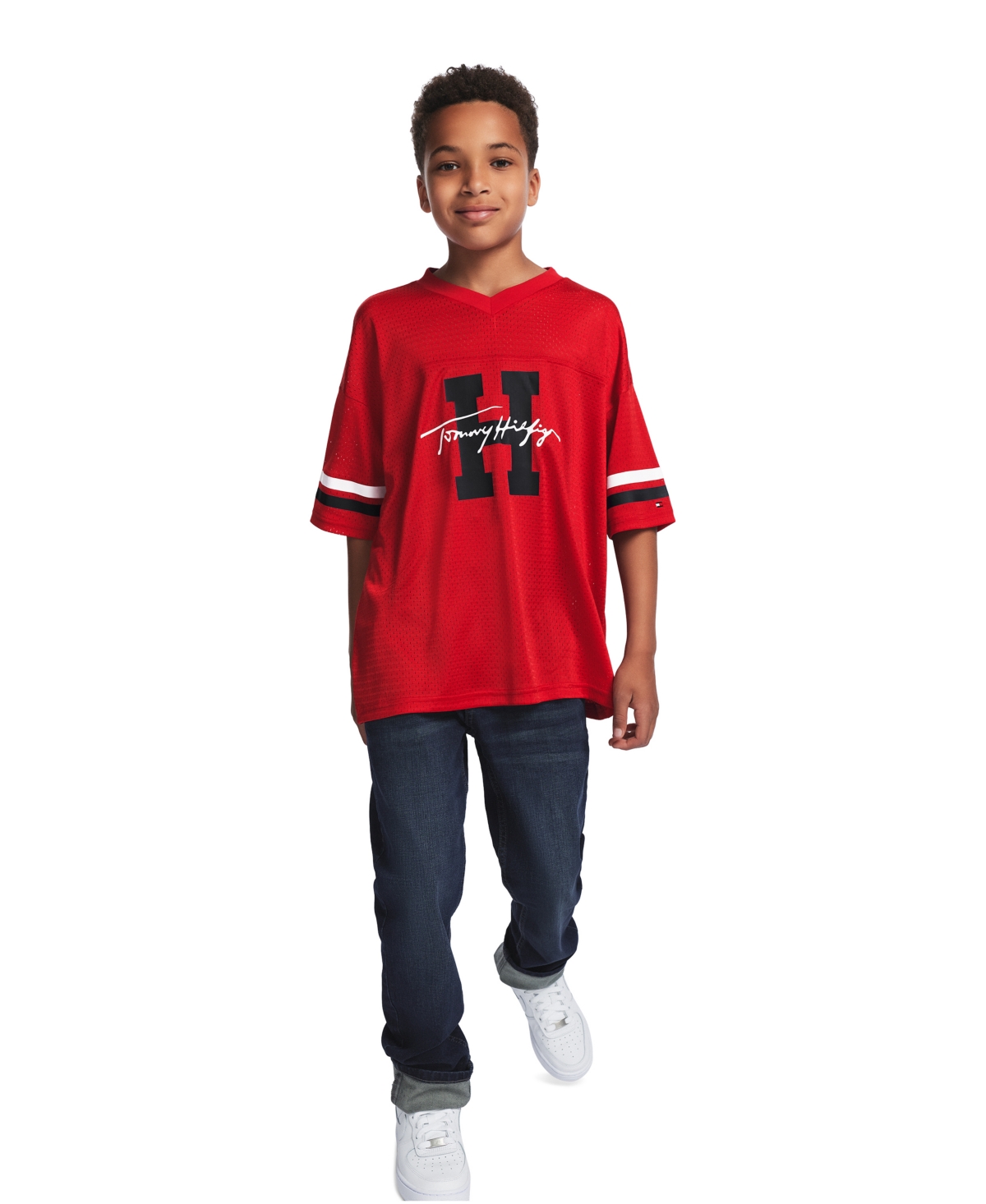 Tommy Hilfiger Boys' 8-20 Logo Mesh Jersey T-Shirt