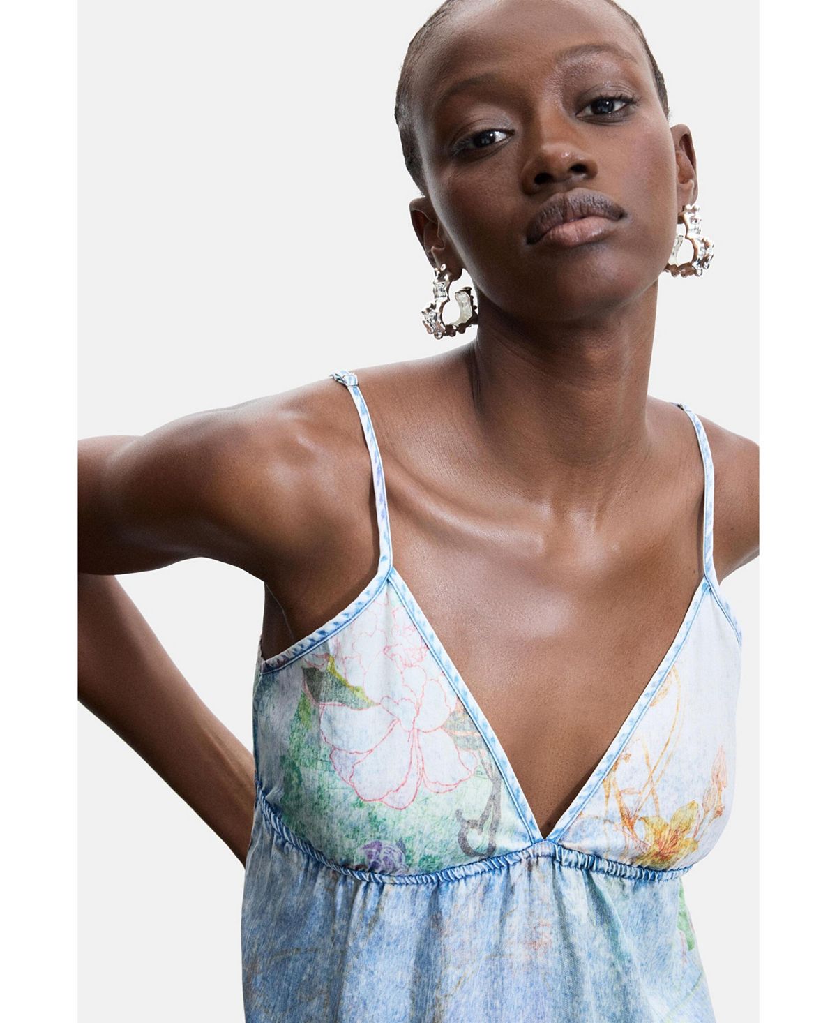 Desigual Women's Long Denim Strappy Dress view 4 — MAYCSS fashion products