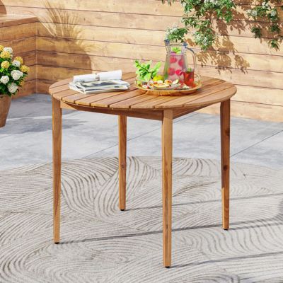 Acacia Wood Round Outdoor Dining Table for 4 People