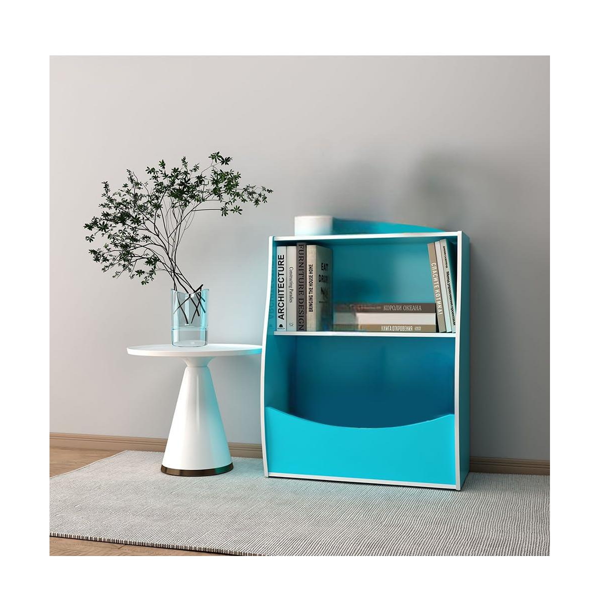 homfan Kids Bookshelf, Toy Storage Organizer, Children's Toy Shelf, Toy Storage Cabinet, Fit for Children's Room, Playroom, Hallway, Kindergarten