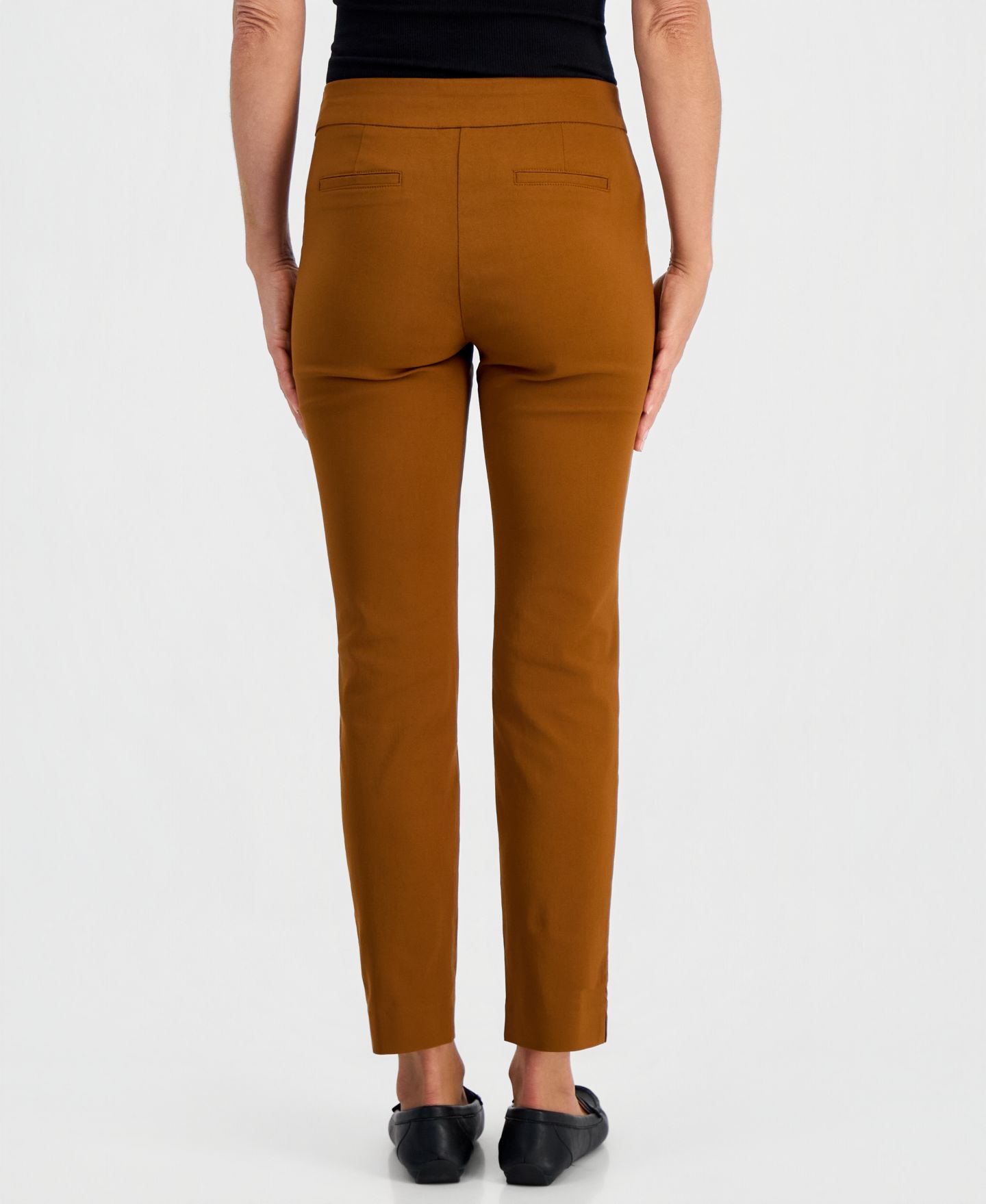 Женские брюки JM Collection Cambridge Woven Pull-On Pants, Pp-Xxl, цвет: Коричный — фото 3