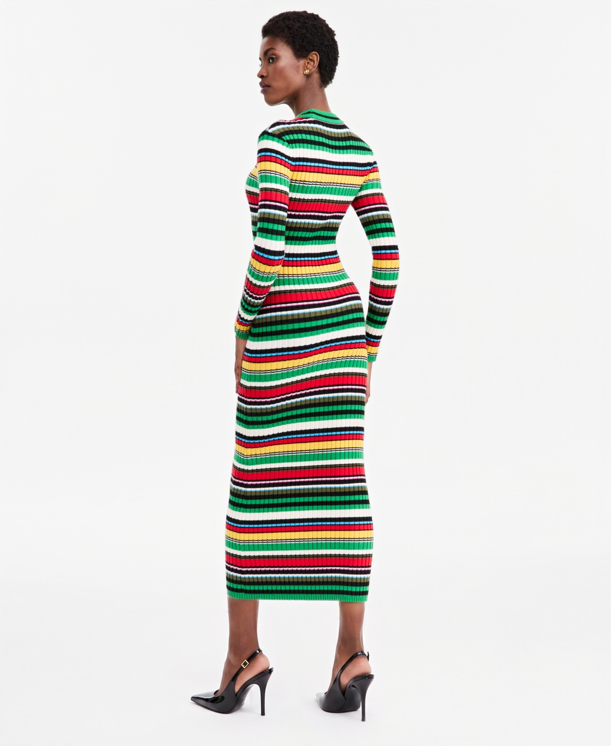 Theophilio X Macy's Women's Long-Sleeve Ribbed Striped Sweater Dress, Exclusive