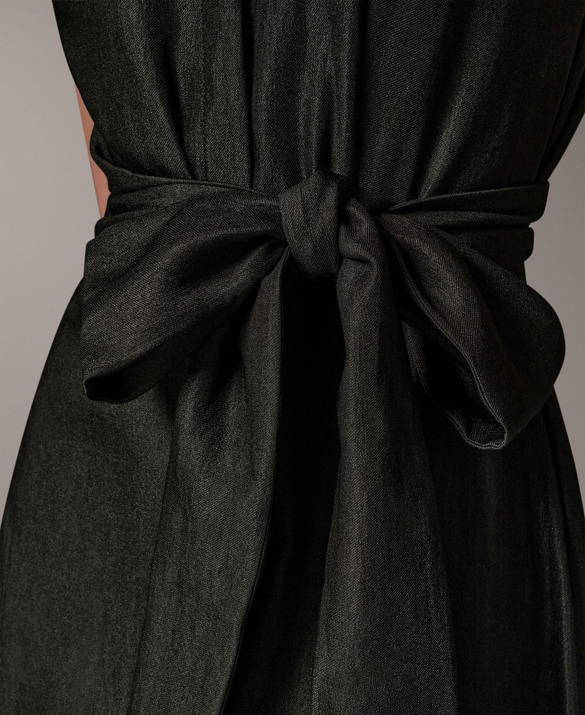 Donna Karan New York Women's Cap-Sleeve Collared with Self-Tie Belt Shirt Dress view 4 — MAYCSS fashion products