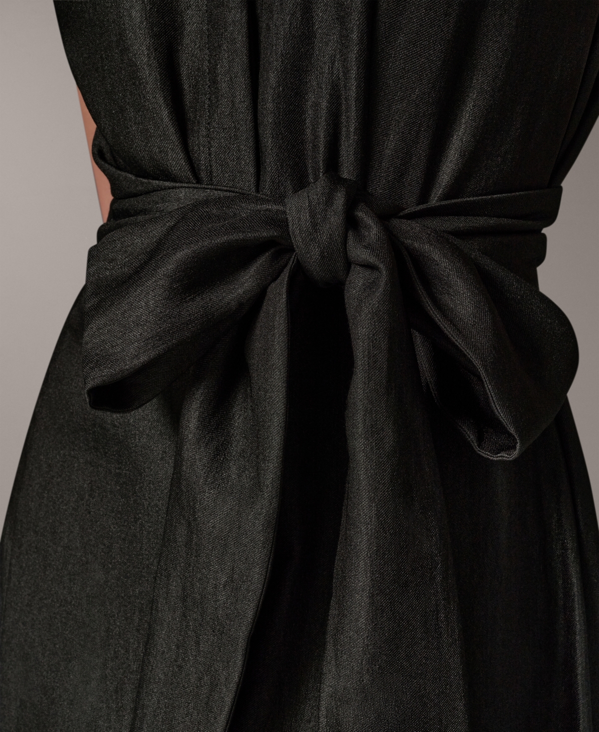 Donna Karan New York Women's Cap-Sleeve Collared with Self-Tie Belt Shirtdress