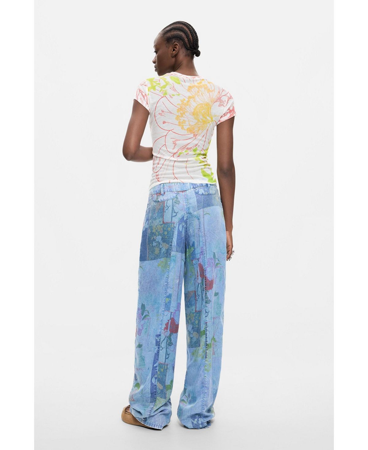 Desigual Women's Printed Denim Trousers view 4 — MAYCSS fashion products