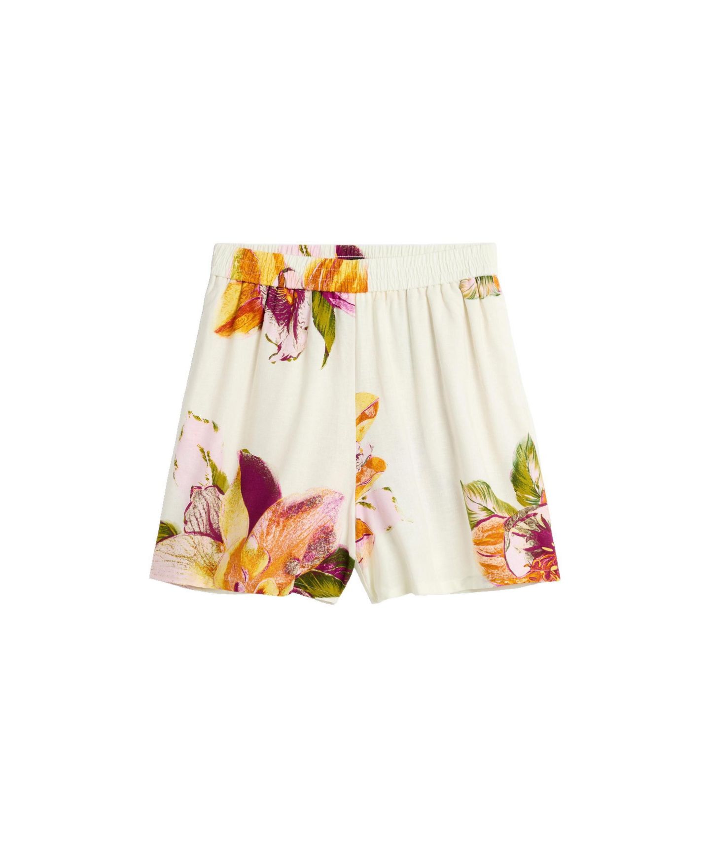 Женские шорты Desigual Printed Flower, цвет: Молочный белый — фото 5