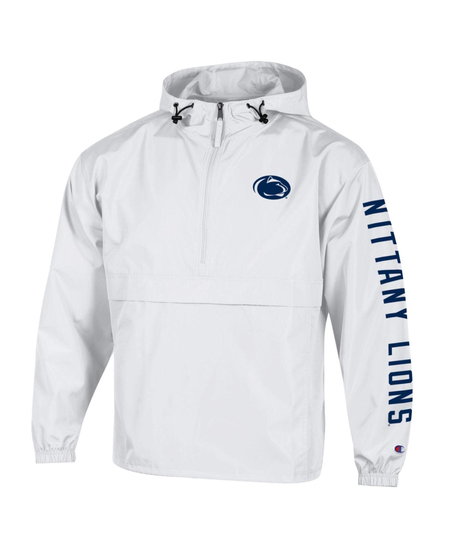 Мужская куртка Champion White Penn State Nittany Lions Cloud Packable Half-Zip Hooded — фото 2