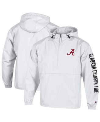 Men's White Alabama Crimson Tide Cloud Packable Half-Zip Hooded Jacket
