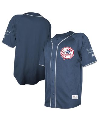 Men's Navy New York Yankees Team Color Full-Button Fashion Jersey