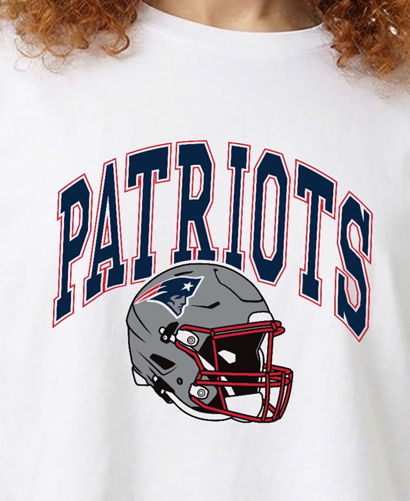 Женская футболка Champion White New England Patriots Boyfriend Cropped — фото 2