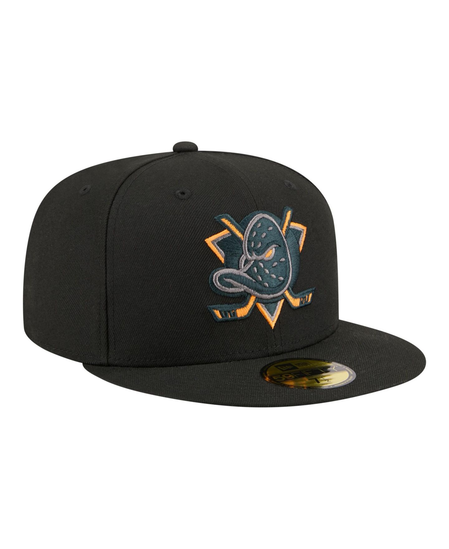 Мужская кепка New Era Black Anaheim Ducks Color Pop 59FIFTY Fitted Hat — фото 4