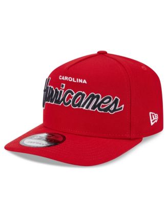 Men's Red Carolina Hurricanes Script 9FIFTY A-Frame Snapback Hat