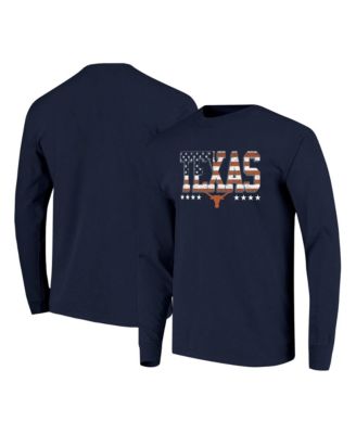 Men's Navy Texas Longhorns Tall Type Flag Long Sleeve T-Shirt