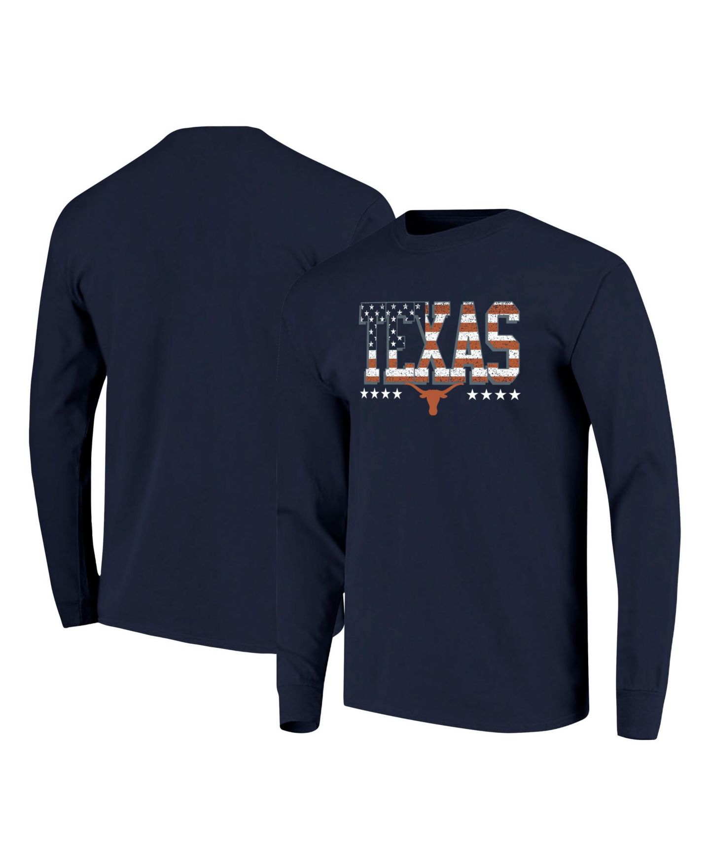 Мужская футболка Image One Navy Texas Longhorns Tall Type Flag Long Sleeve — фото 1