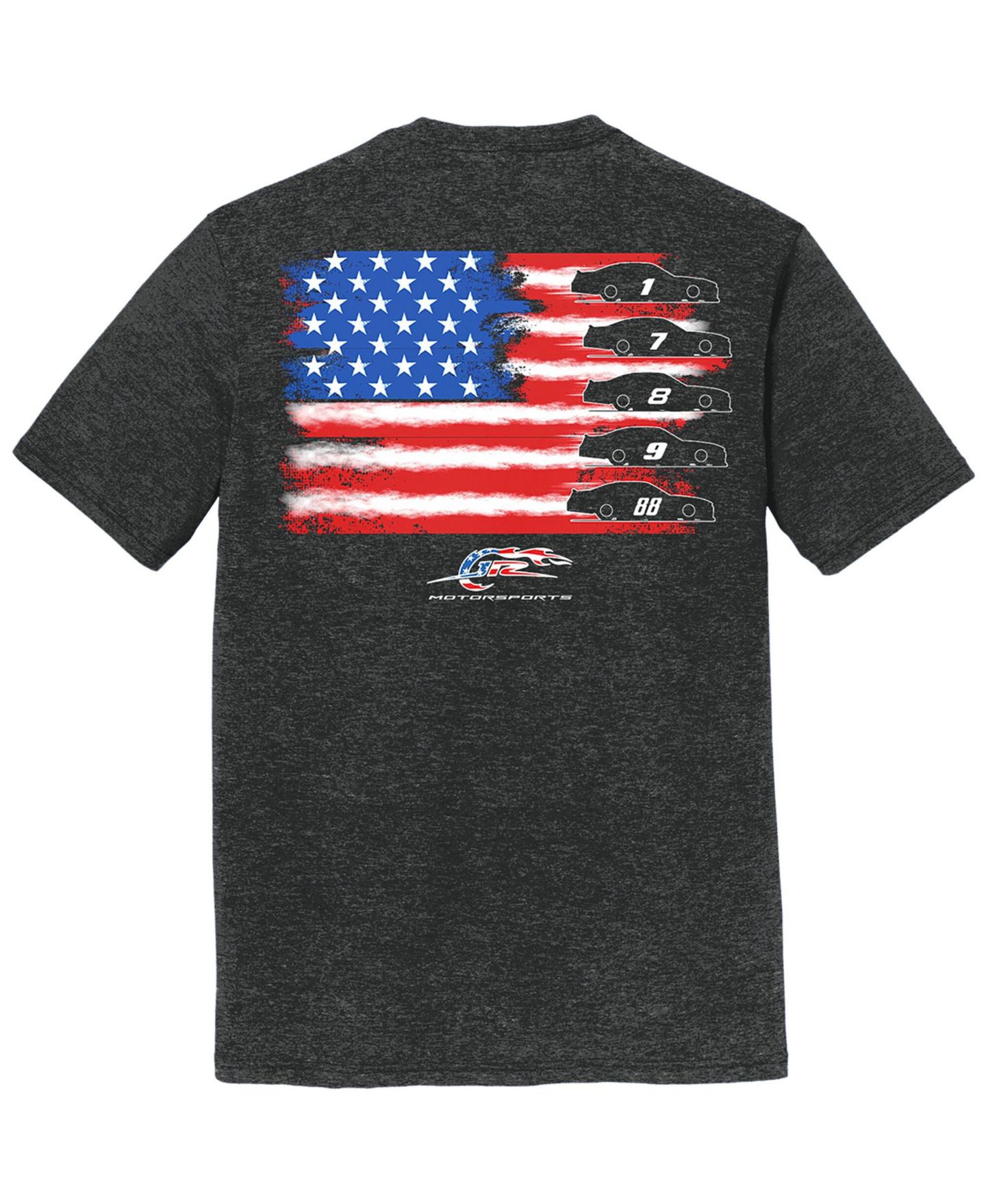 Мужская футболка JR Motorsports Official Team Apparel Heather Black American Flag — фото 2