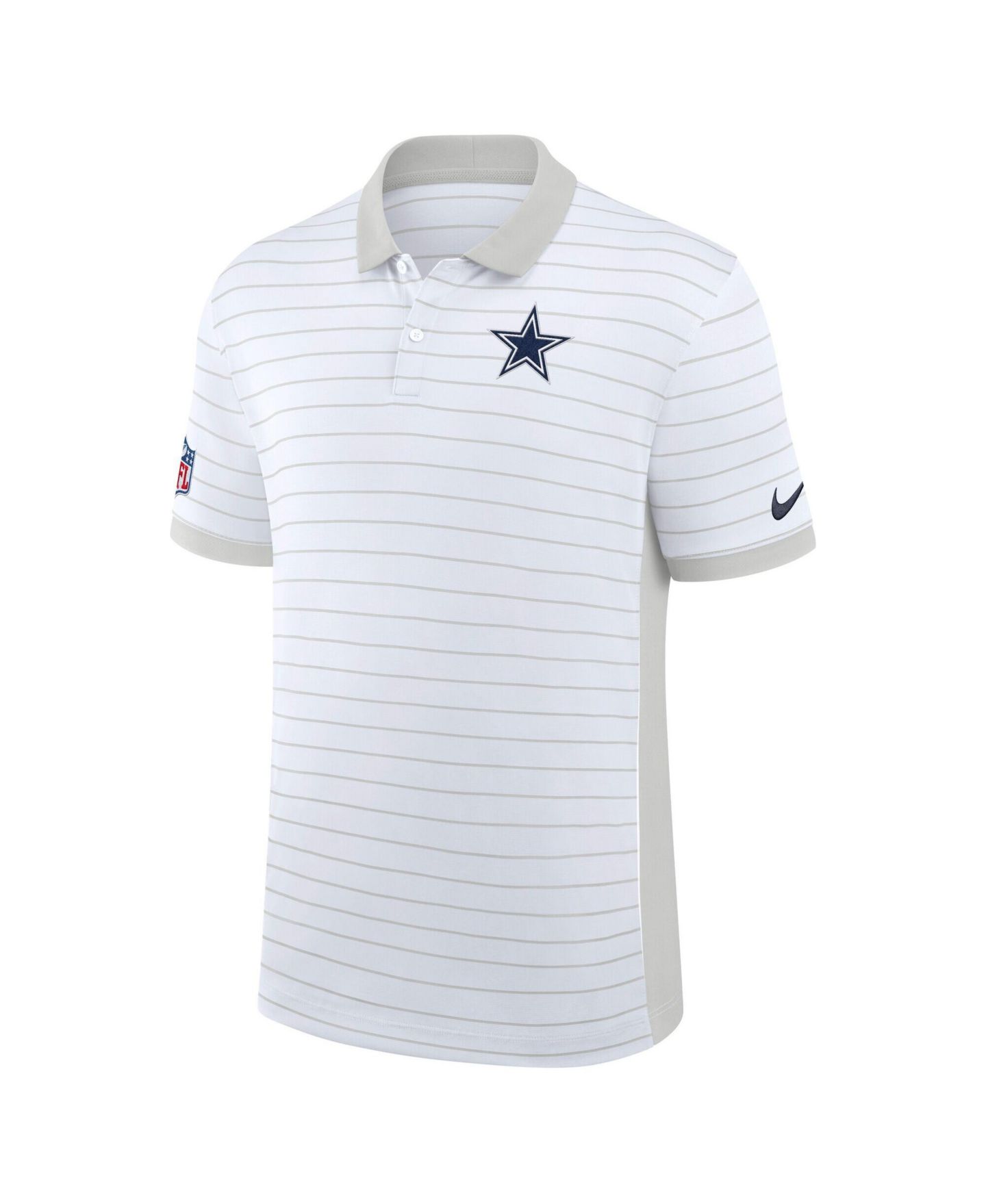 Мужское поло Nike White Dallas Cowboys Sideline Victory Stripe Dri-FIT Polo Shirt — фото 2