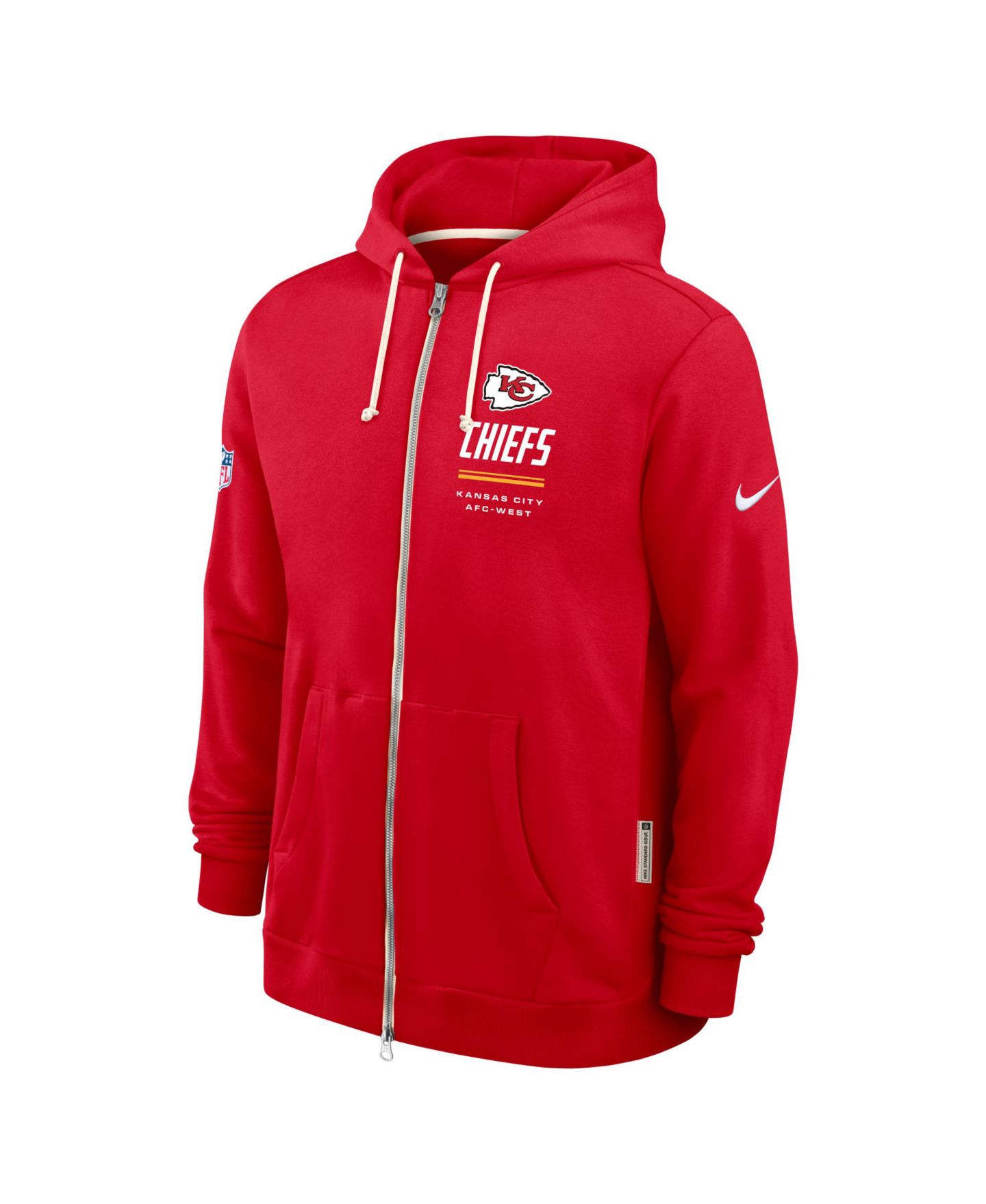 Мужская худи Nike Kansas City Chiefs Sideline Standard Issue Dri-FIT на молнии, Red — фото 2