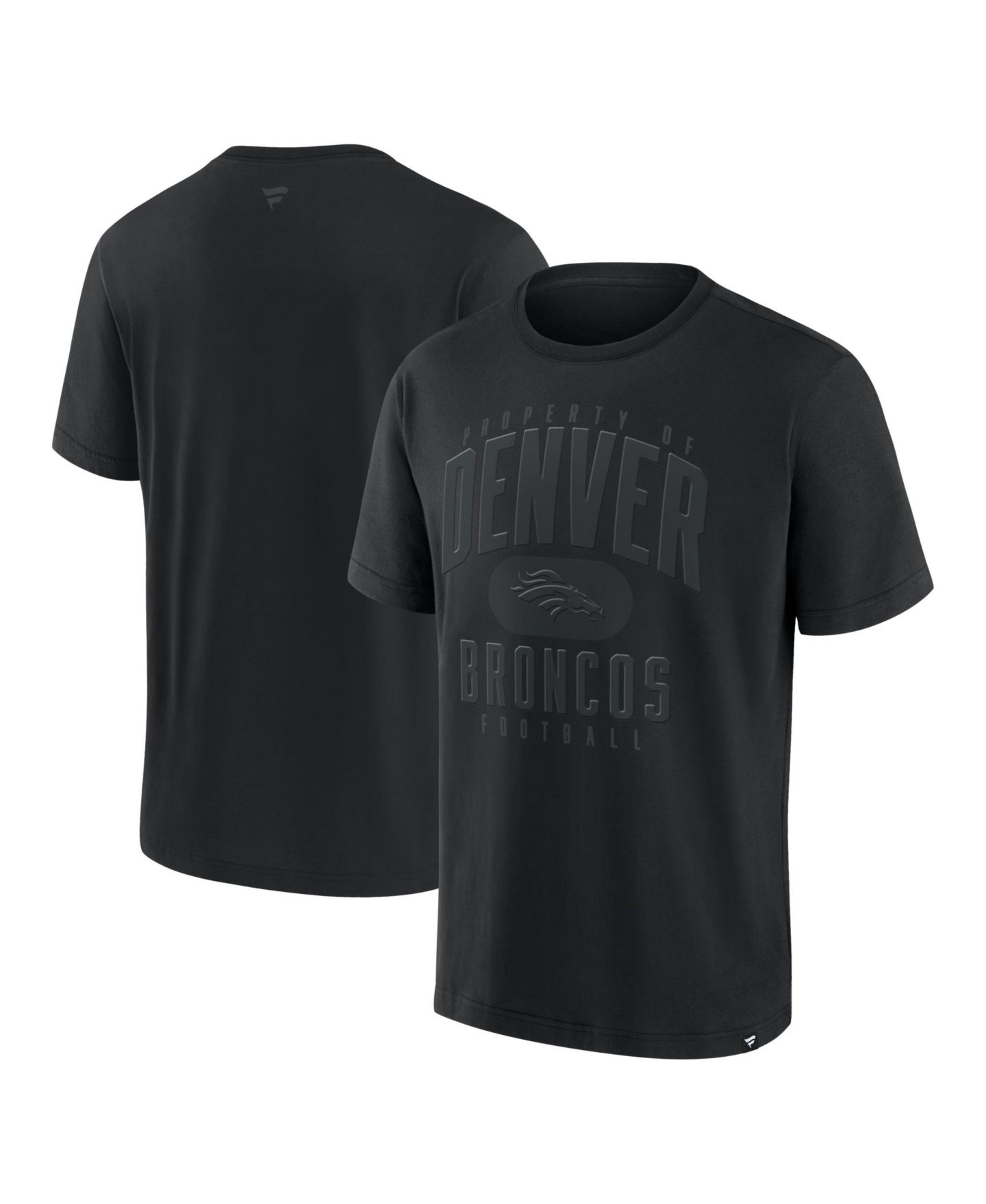 Мужская футболка Fanatics Black Denver Broncos Black Out Heavyweight — фото 1