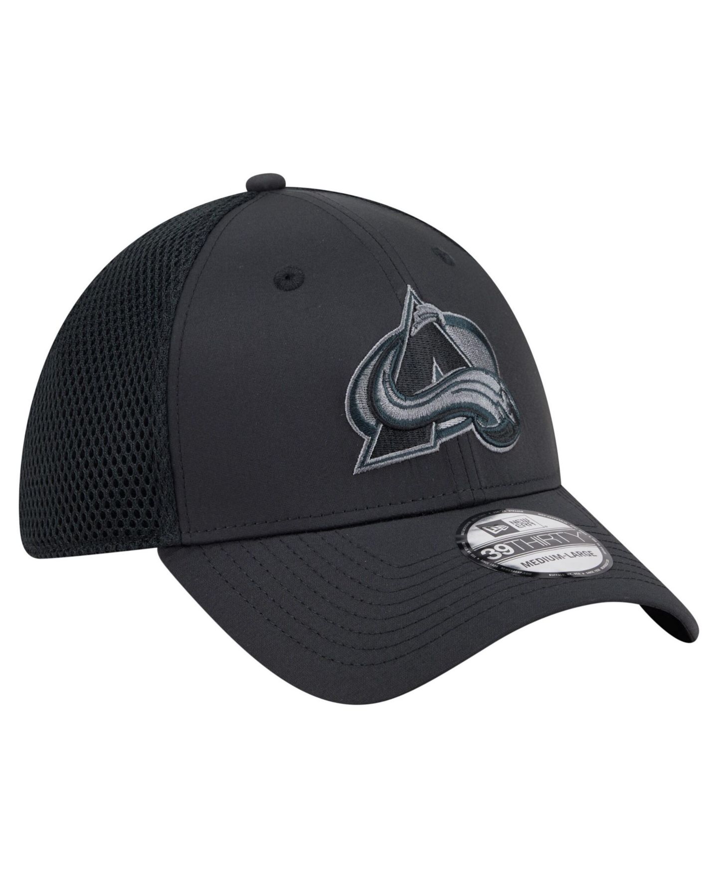 Мужской головной убор New Era Black Colorado Avalanche Blackout 39THIRTY Flex Fit Hat — фото 3