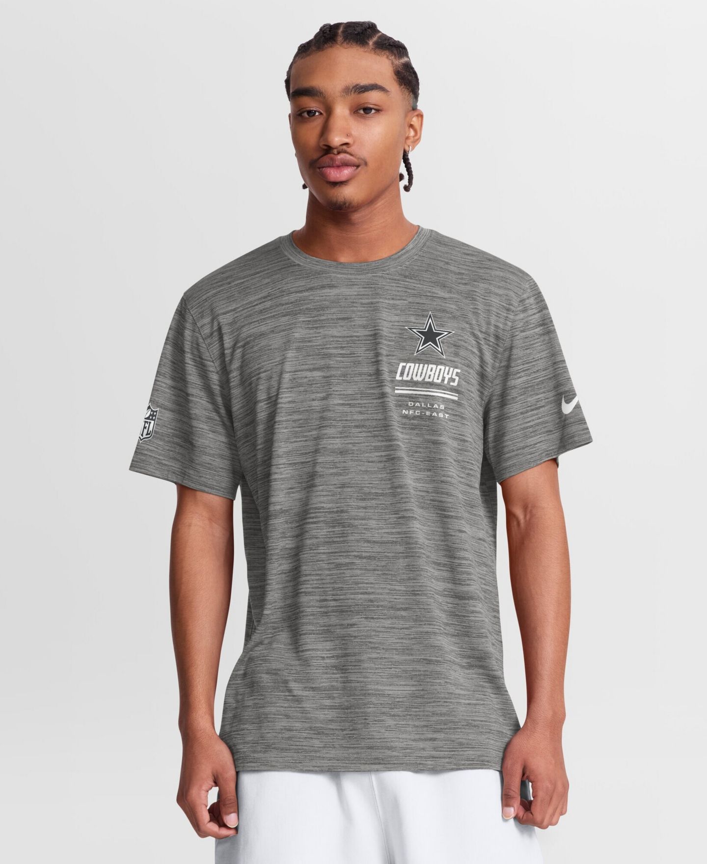 Мужская футболка Nike Gray Dallas Cowboys Sideline Double Covered Dri-FIT Velocity — фото 1