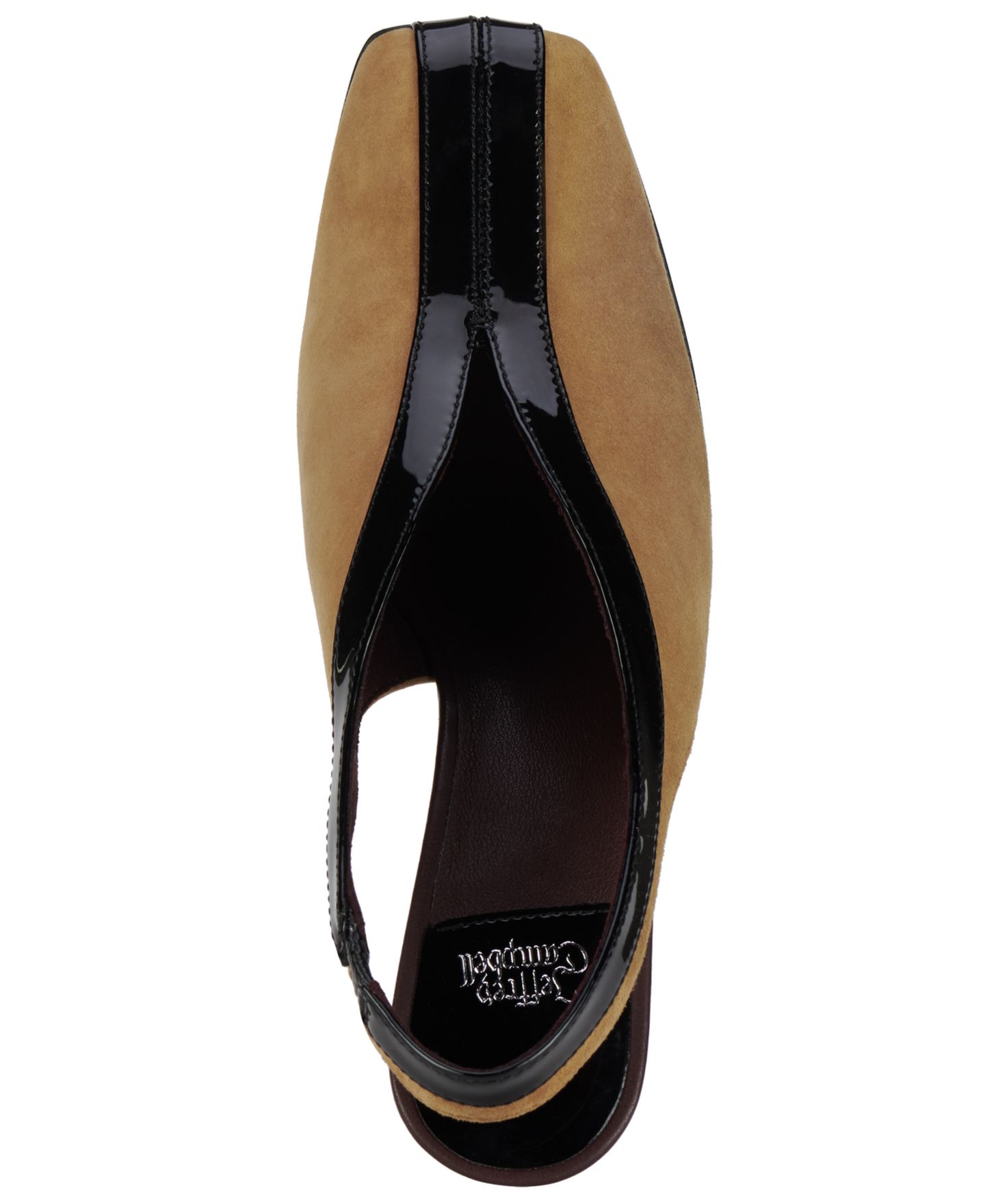 Женские туфли Jeffrey Campbell Means Slingback Square Toe Pumps, цвет: Бежевый замшевый / Чёрный комбинированный — фото 4
