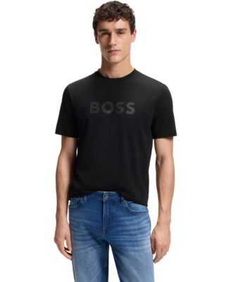 BOSS by Men's Cotton-Jersey Logo Artwork Regular-Fit T-Shirt