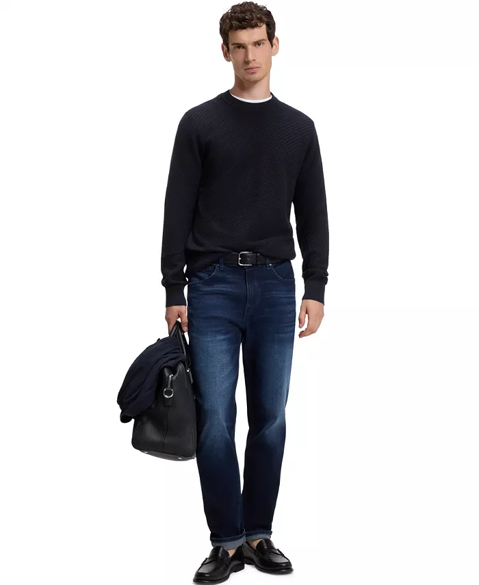 Men's Cotton Diagonal-Knit Regular-Fit Sweater - thumbnail 4