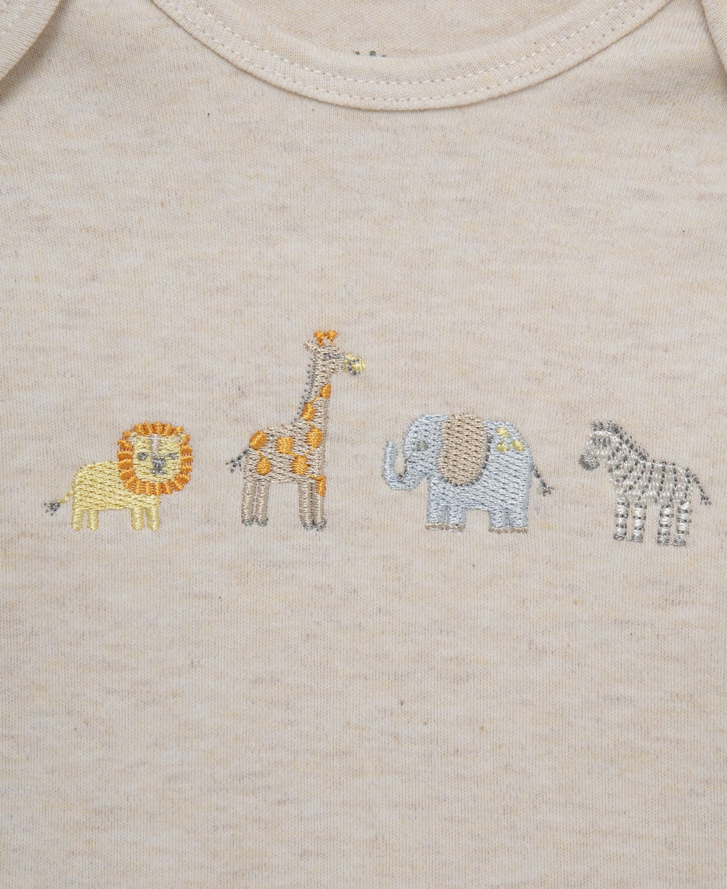 Little Me Baby Boys' Jungle Pals Long-Sleeve Top, Footed Pants and Hat, 3-Piece Set, цвет: Овсяный — фото 4