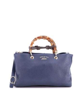 Medium Bamboo Shopper Tote Leather