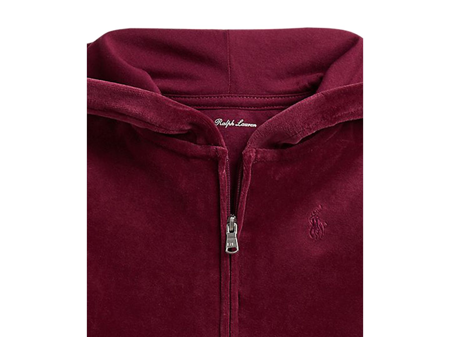 Детский комплект Polo Ralph Lauren для девочки: велюровое худи с кружевом и джоггеры, цвет: Баклажановый — фото 3