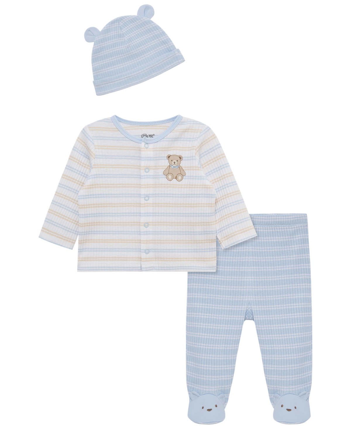 Little Me Baby Boys' Long-Sleeve Cardigan, Pants and Hat, 3-Piece Set