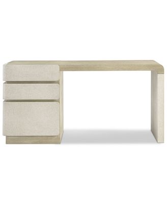 Arcadia 60" Oak & Raffia Wire-Brushed Clay Desk