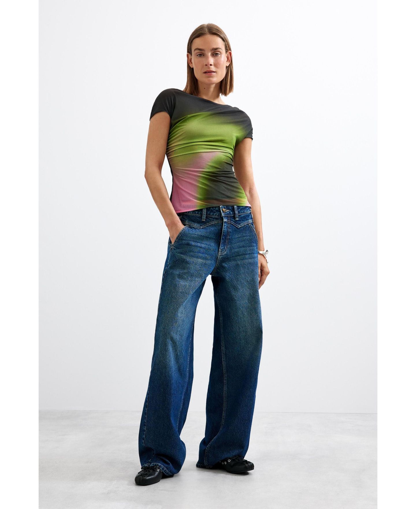 Женская футболка Desigual Short sleeve knit, цвет: Чёрный — фото 2