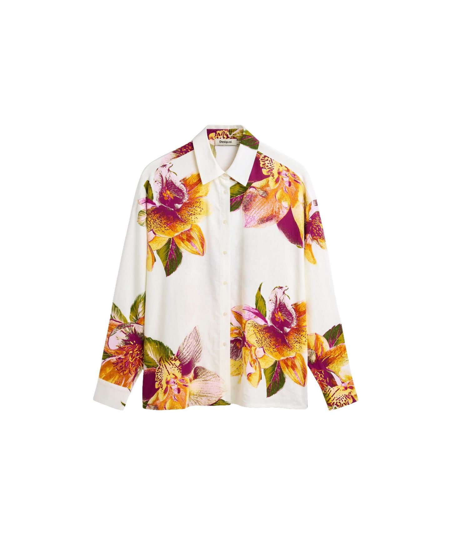 Женская рубашка Desigual Printed floral, цвет: Белый — фото 5