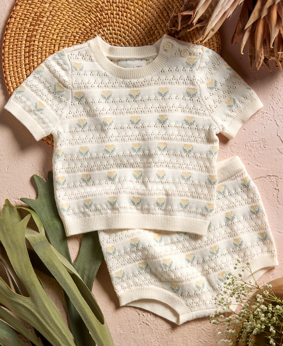 Little Planet by Carter's Baby Girls' Floral Round Neck Top and Diaper Cover, 2-Piece Set