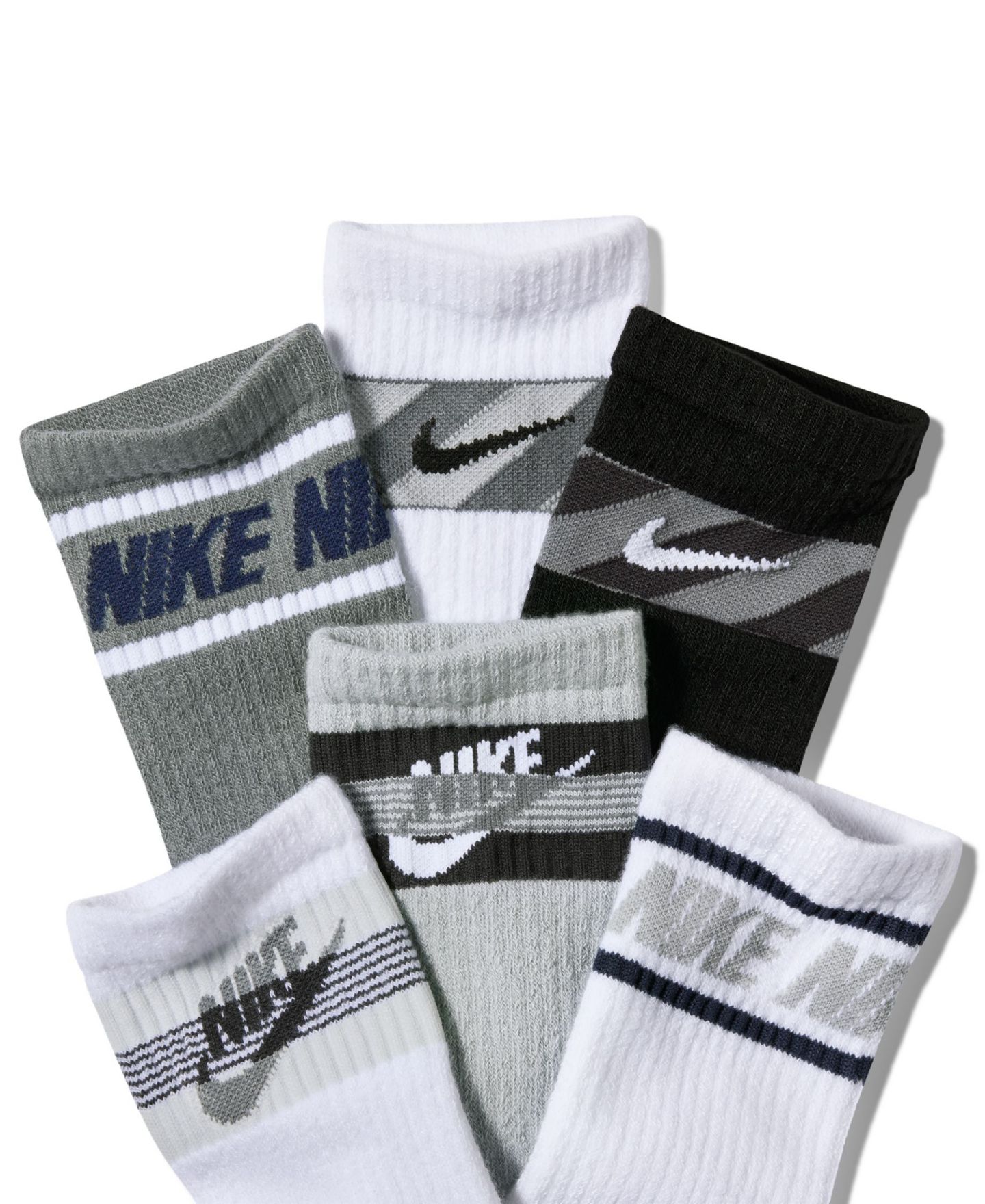 Детские носки Nike Everyday с амортизацией, набор из 6 пар, цвет: Серый / Разноцветный — фото 4