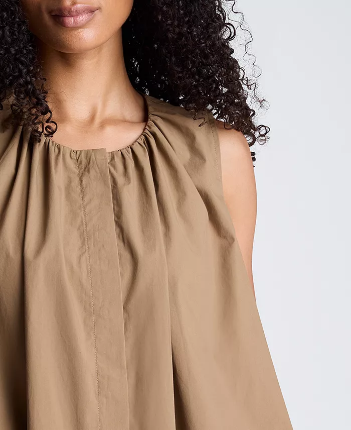 Women's High-Low Tent Poplin Top - thumbnail 4