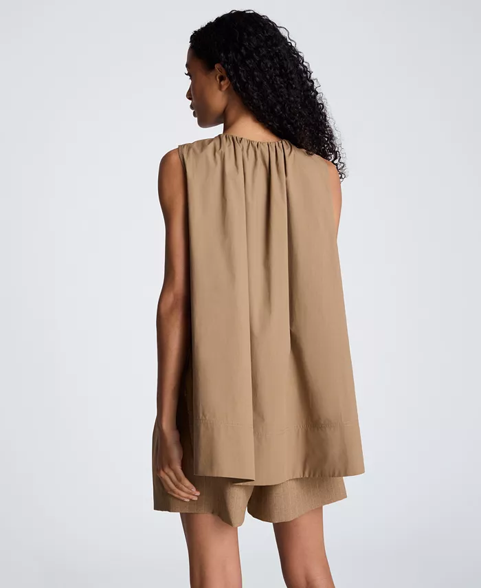 Women's High-Low Tent Poplin Top - thumbnail 6