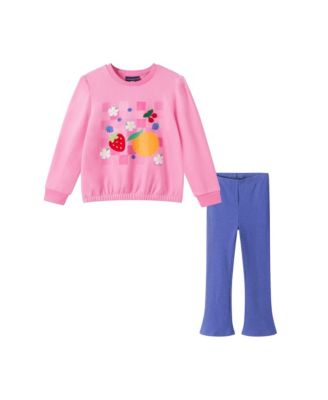 Little Girls ( size 5 and 6 ) Fruit Graphic Sweatshirt Flare Legging Set