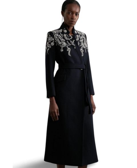 Женские куртки Karen Millen Women's Tailored Wool Double Breasted Midi Coat