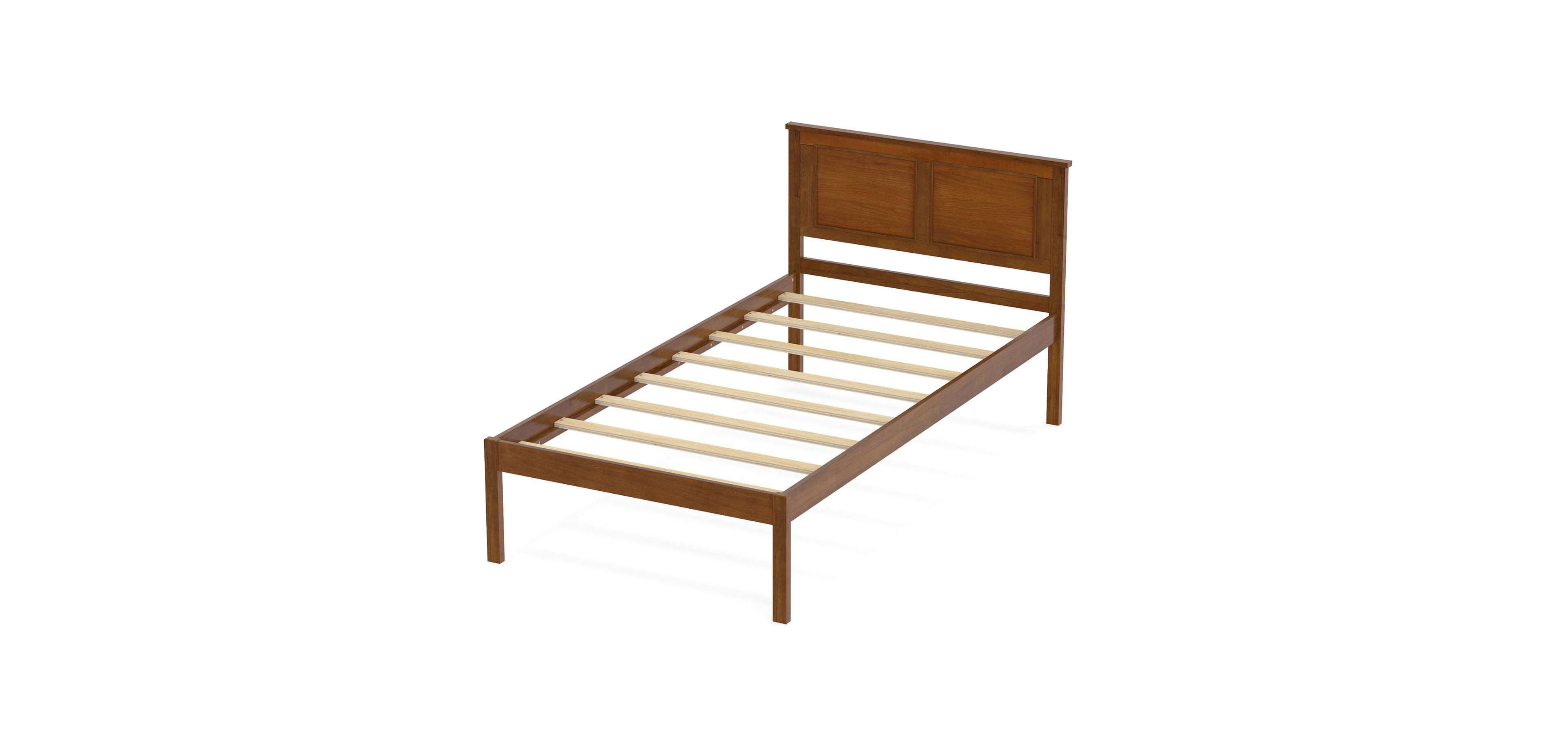 Slickblue Wooden Farmhouse Bed Frame With Platform Headboard