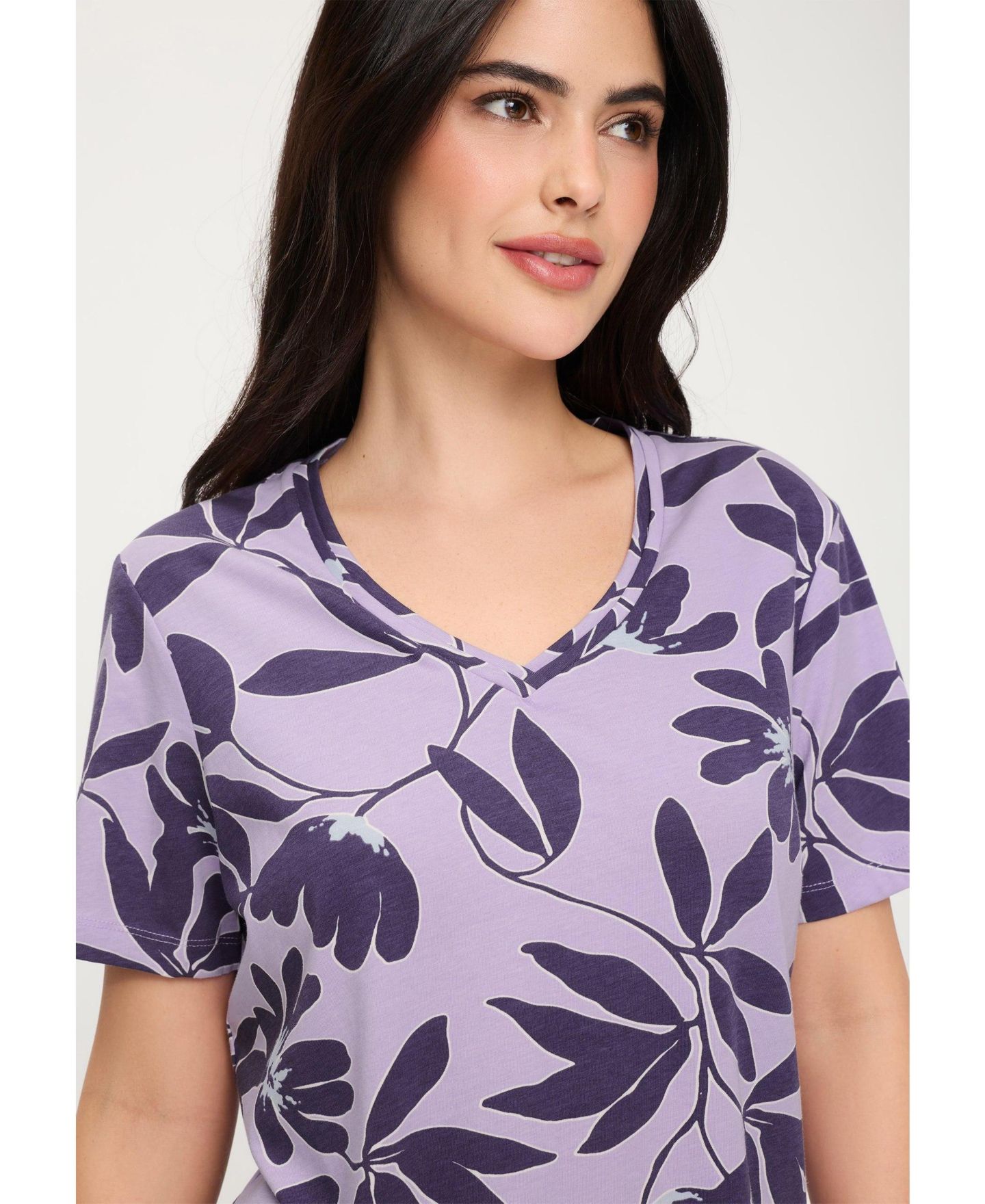 Женская футболка Olsen Magnolia Print, цвет: Фиолетовый — фото 5