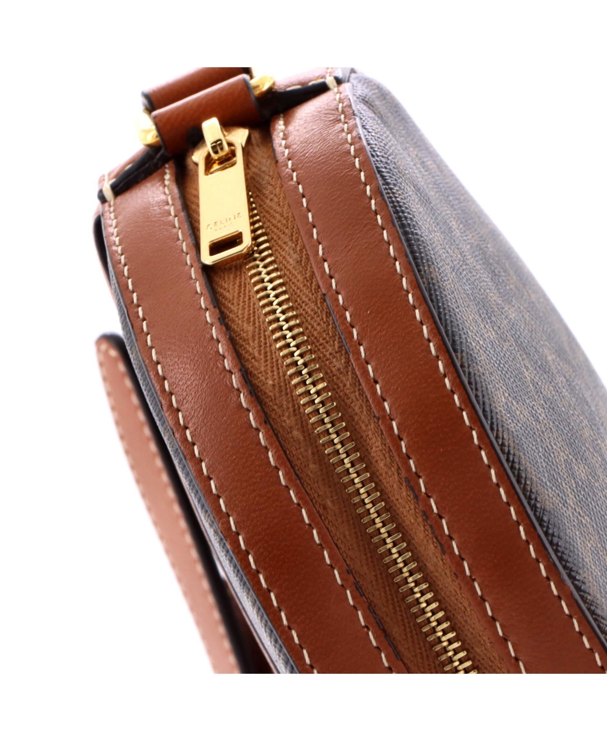 Pre-Owned Celine Round Purse on Strap Triomphe Coated Canvas