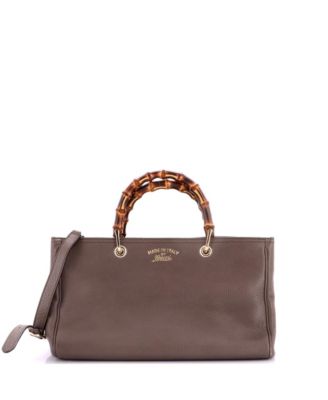 Medium Bamboo Shopper Tote Leather