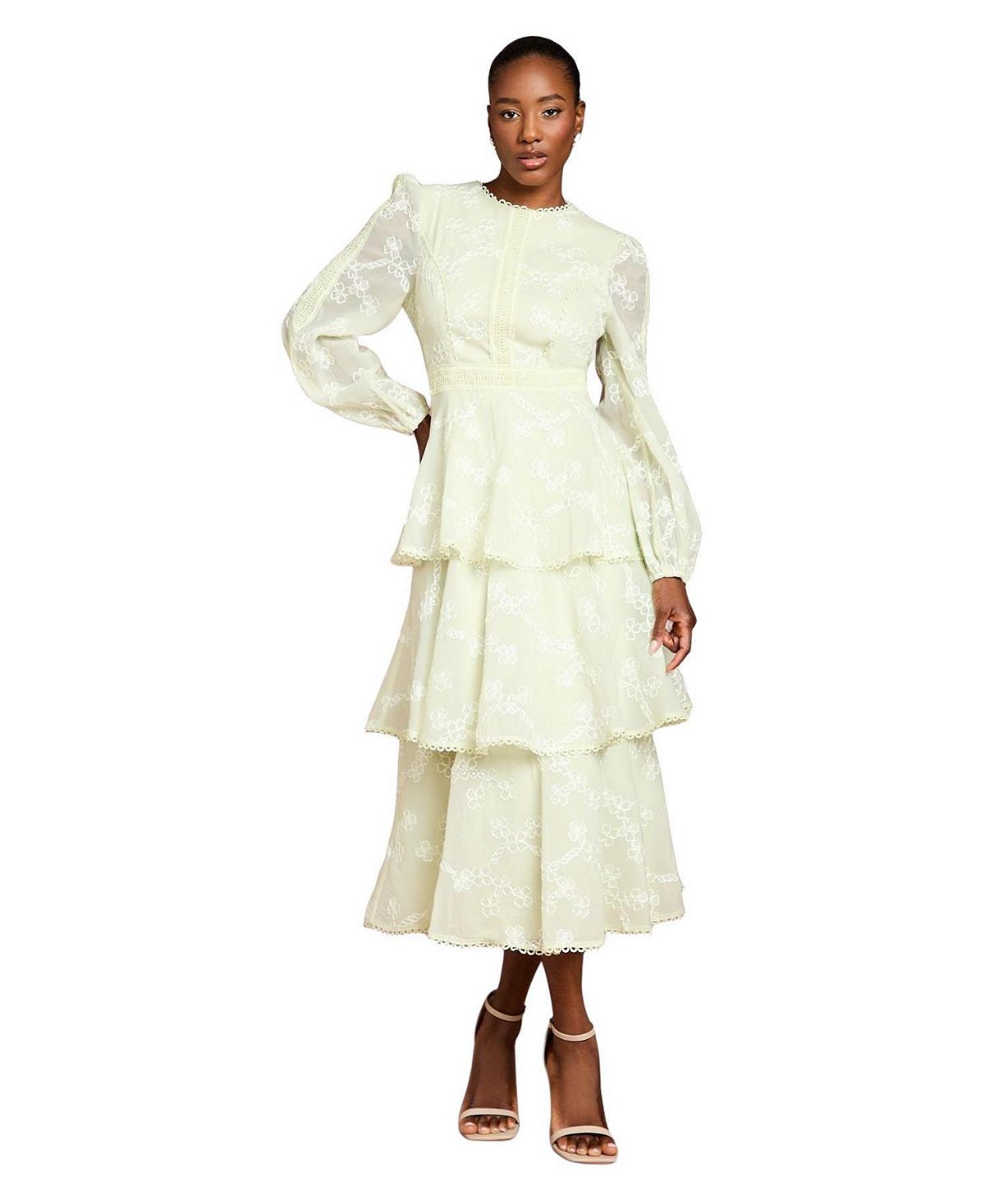 Coast Women's Long Sleeve Lace Midi Dress view 1 — MAYCSS fashion products