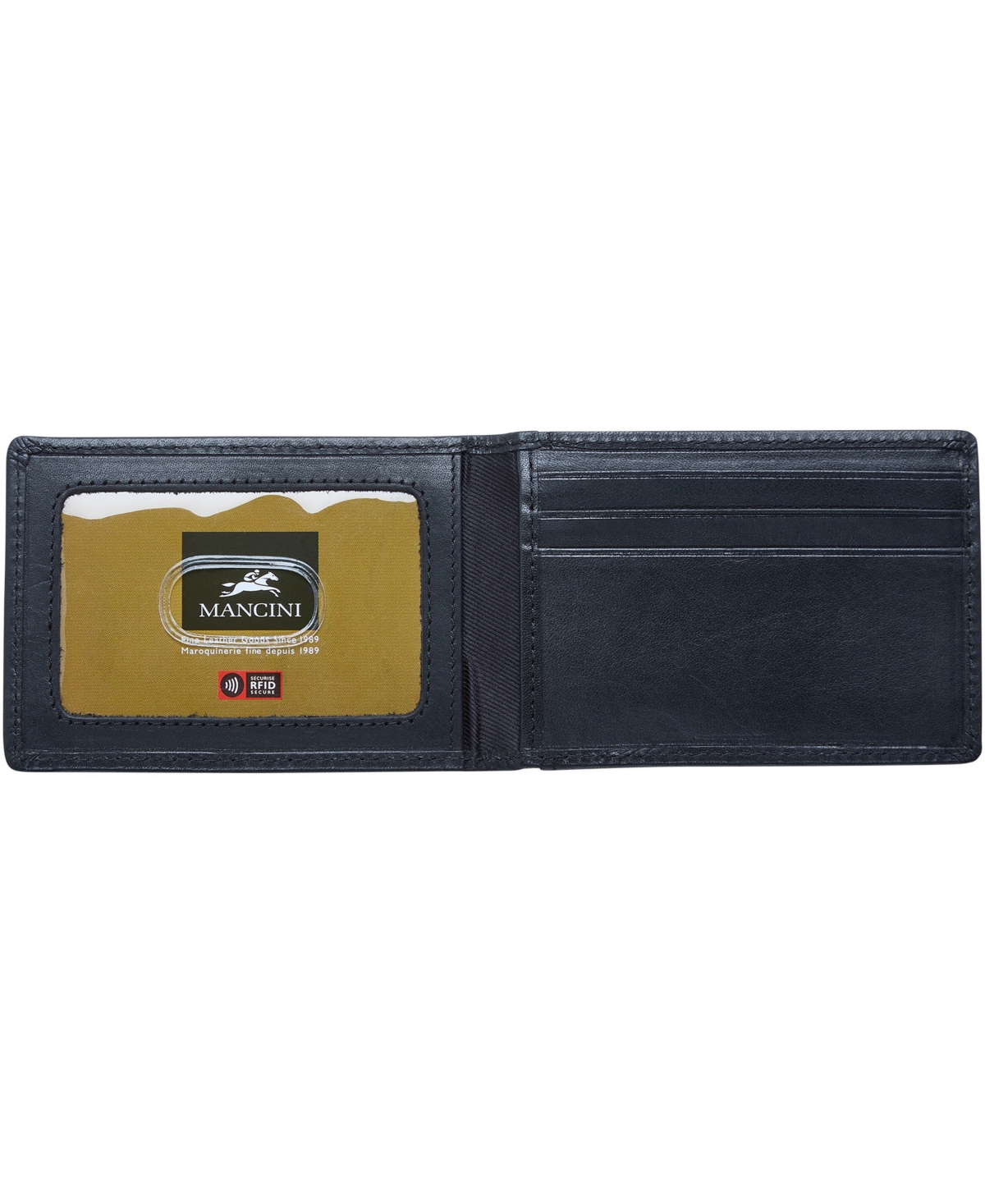 Men's Mancini Boulder Collection Rfid Secure Billfold with Removable Center Wing Passcase