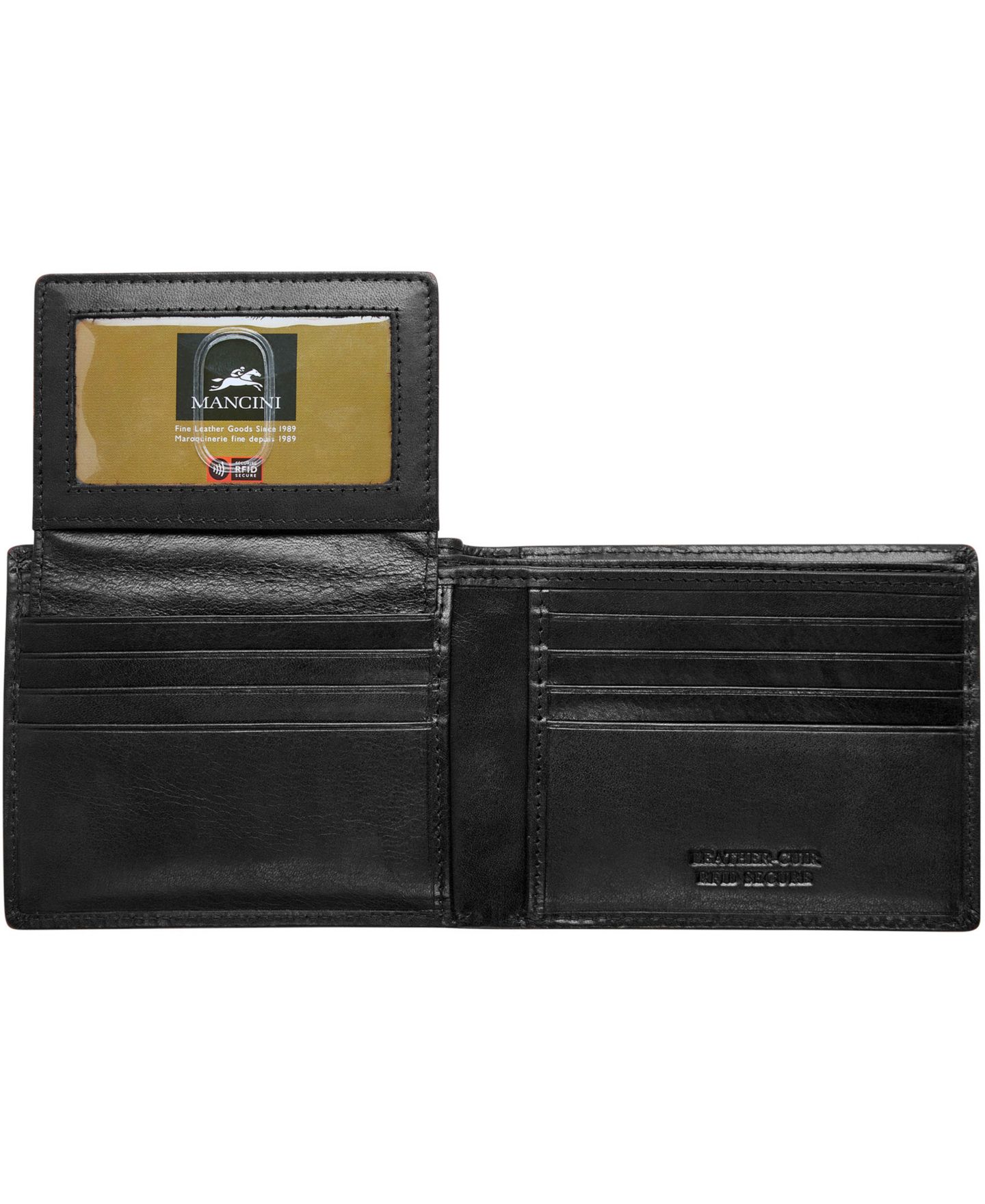 Мужские кошельки Mancini Boulder Collection RFID Secure Billfold with Removable Left Wing Passcase, цвет: Чёрный — фото 3