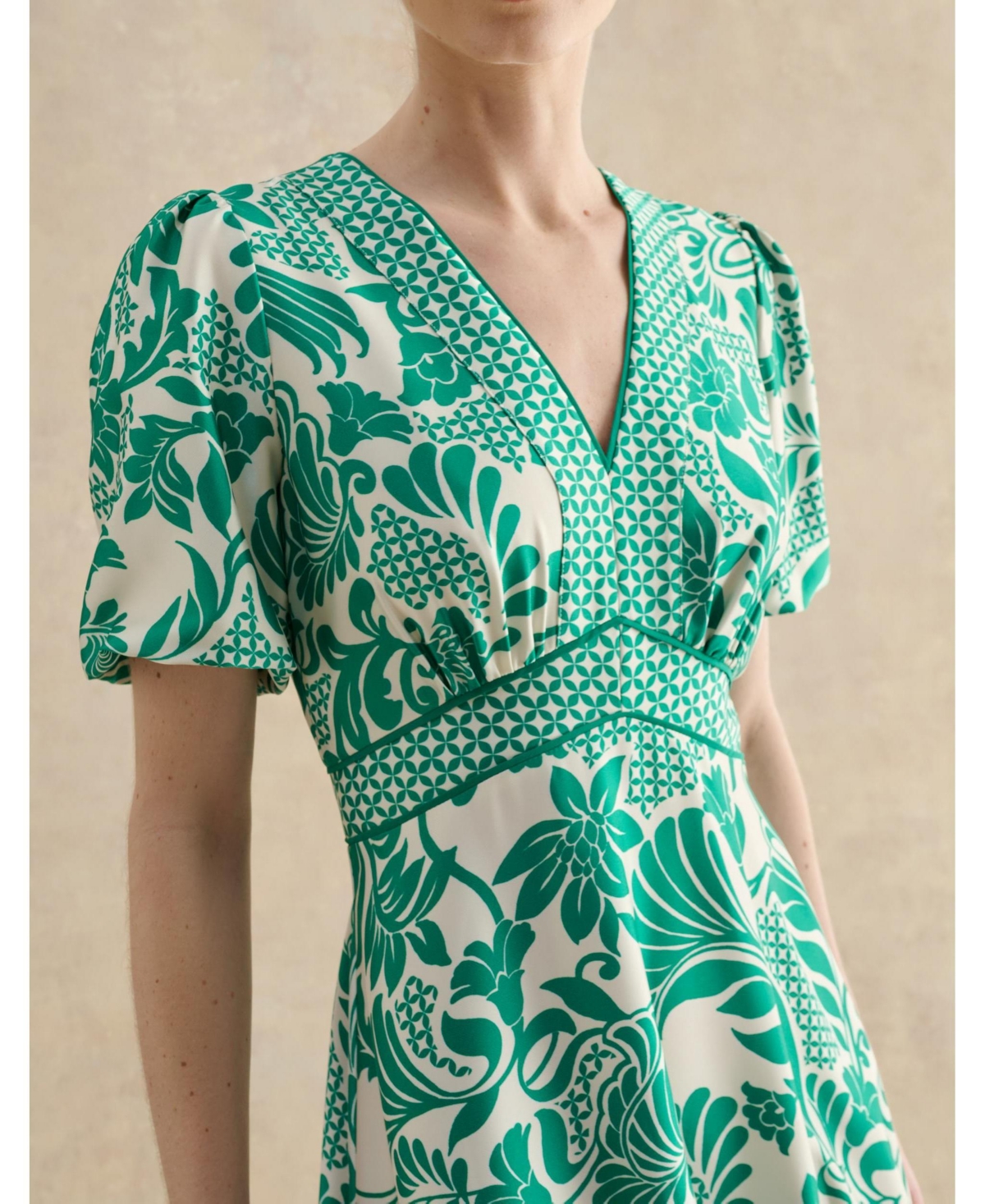 Hobbs London Trelissick V-Neck Fit Flare Dress